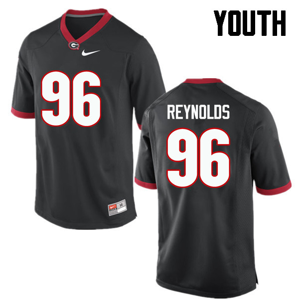 Youth Georgia Bulldogs #96 Hudson Reynolds College Football Jerseys-Black - Click Image to Close